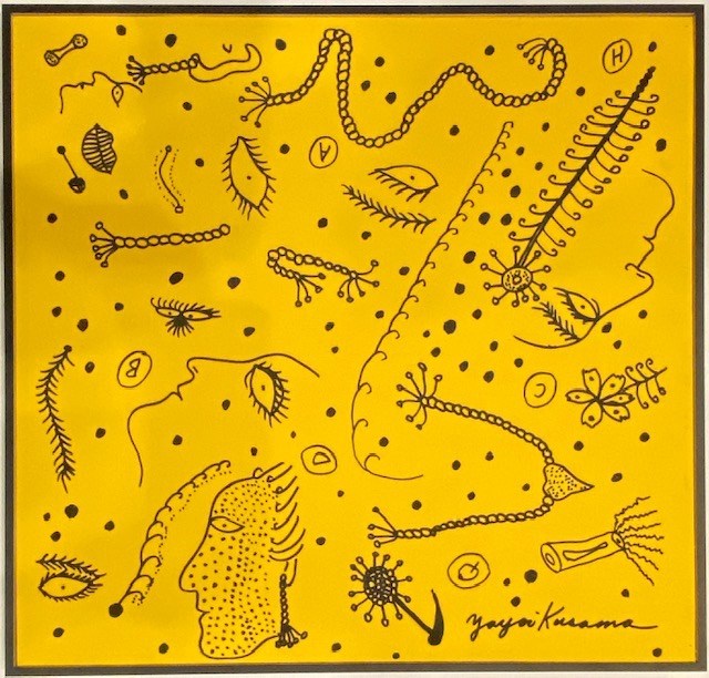 當代藝術文創-草間彌生Yayoi Kusama 係列<織布> 現代簡約框