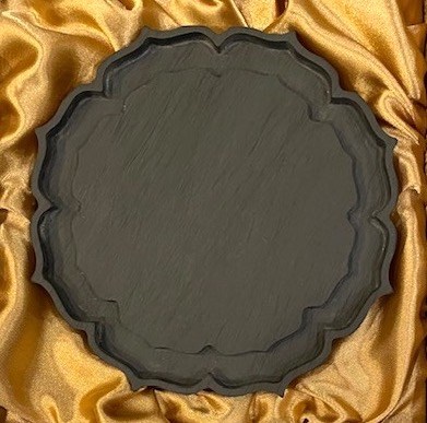 歙石水波羅紋仿唐菱鏡硯式干泡壺承-可當硯台茶盤兩用