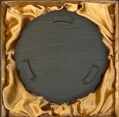 歙石水波羅紋仿唐菱鏡硯式干泡壺承-可當硯台茶盤兩用