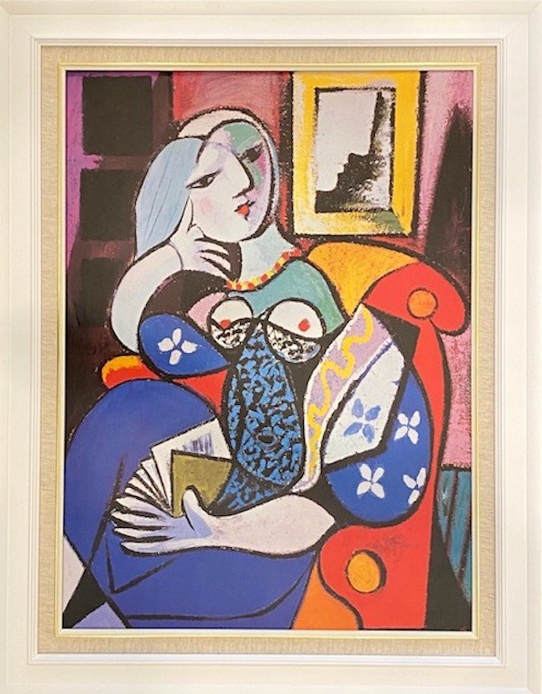 畢卡索名畫-甜夢少女  亞麻布面復制畫