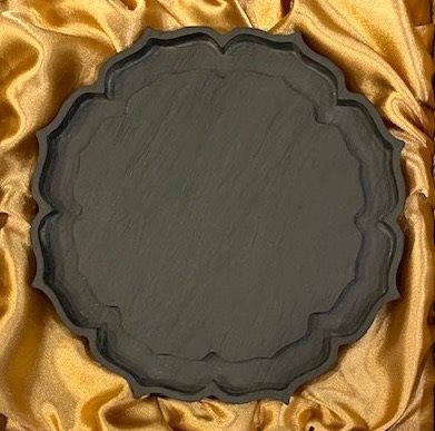 歙石水波羅紋仿唐菱鏡硯式干泡壺承-可當硯台茶盤兩用