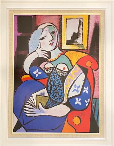 畢卡索名畫-甜夢少女  亞麻布面復制畫